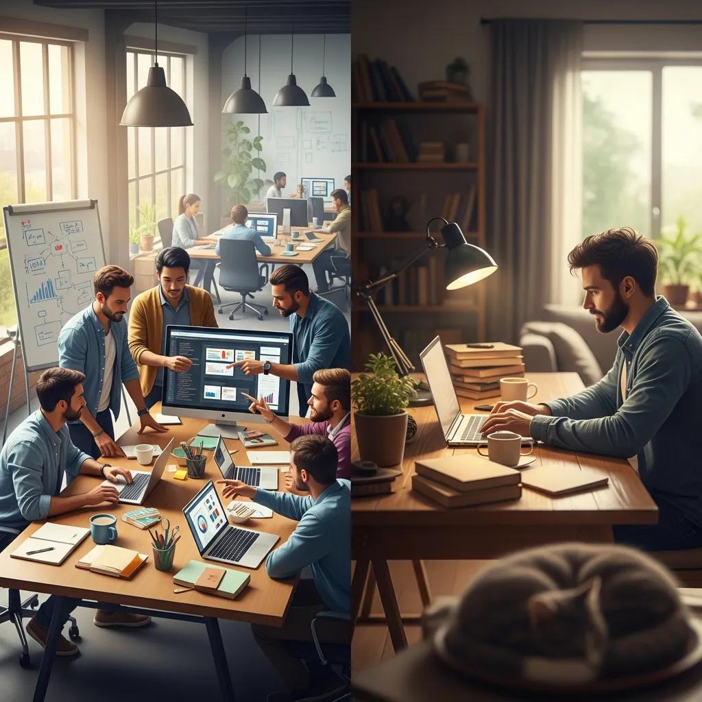 Contrasting environments of a web development agency and a freelancer